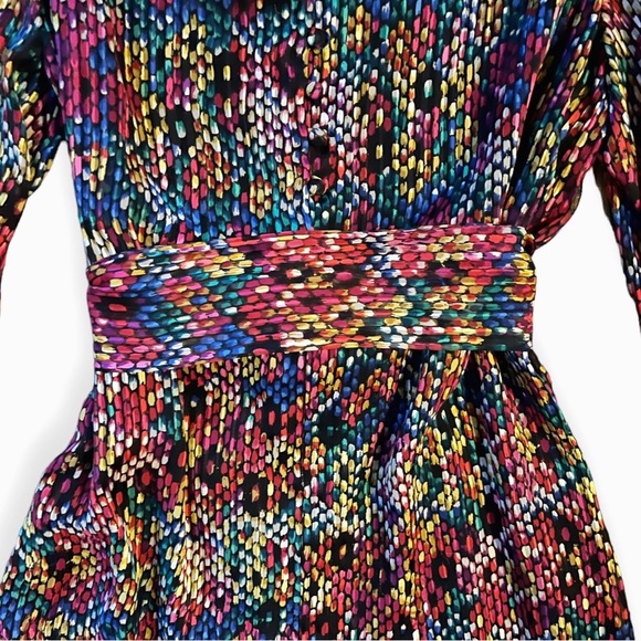 Stunning 1980s Hanae Mori I. Magnin Vintage Dress in Colorful Abstract Print, 10 - Picture 8 of 13